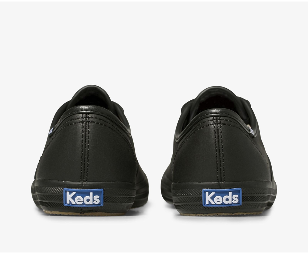 Πανινα Παπουτσια Γυναικεια - Keds Champion Originals Δερματινα - Μαυρα - LZRSC7354